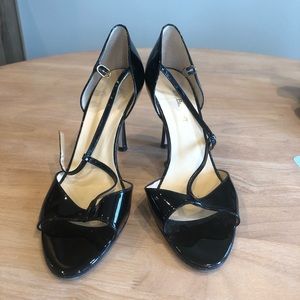 Pair of LK Bennett black leather shoes.